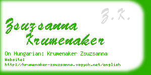 zsuzsanna krumenaker business card